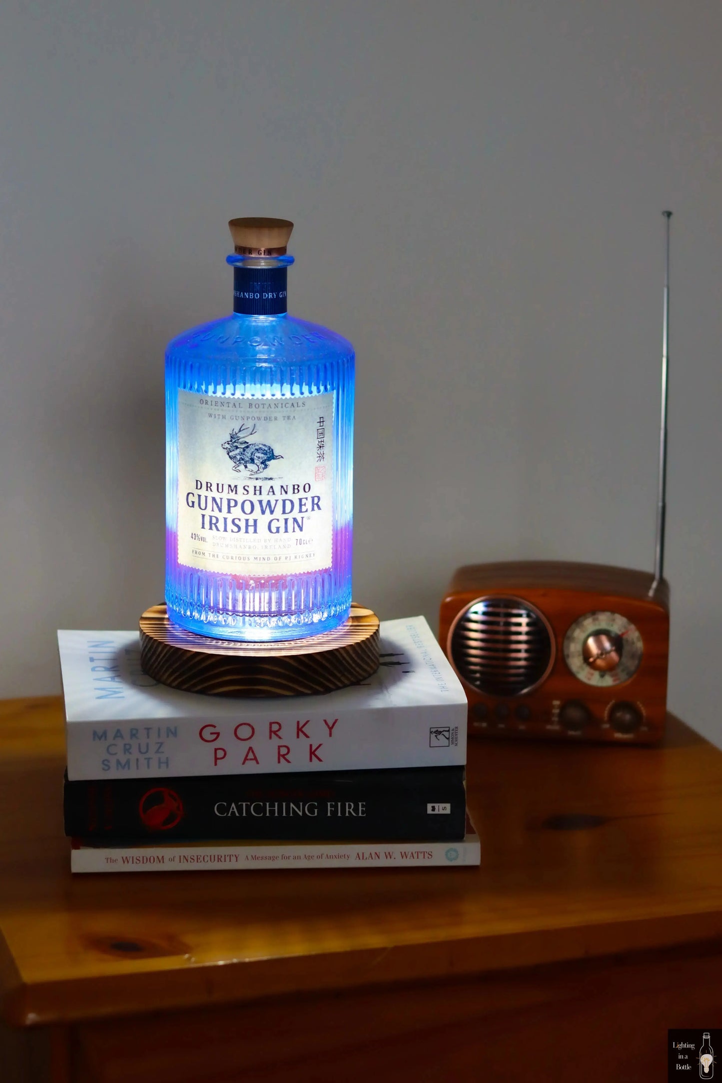 Drumshanbo gunpowder gin bottle lamp perfect gift for gin-lovers
