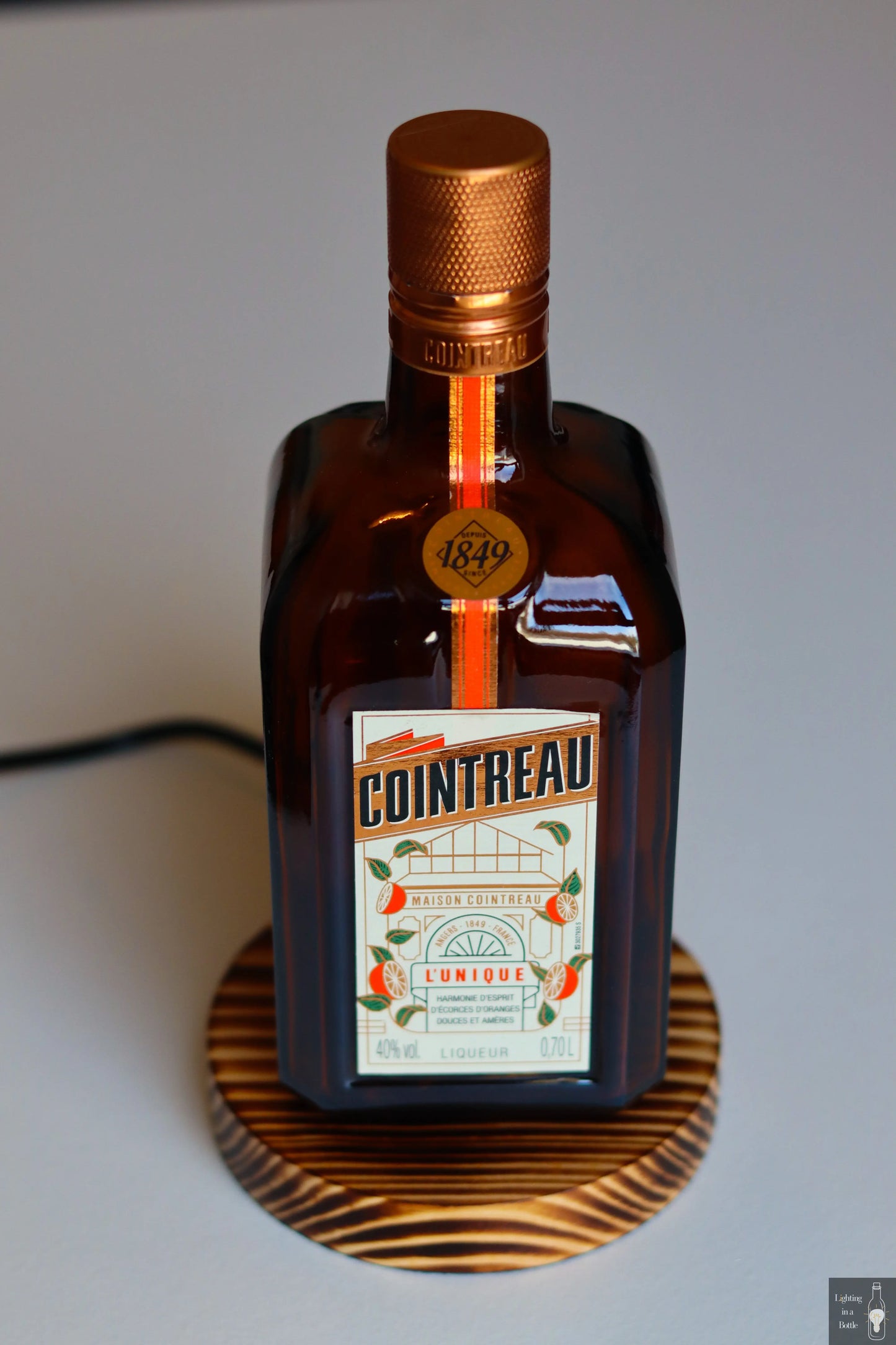 Cointreau lamp bespoke home bar lighting