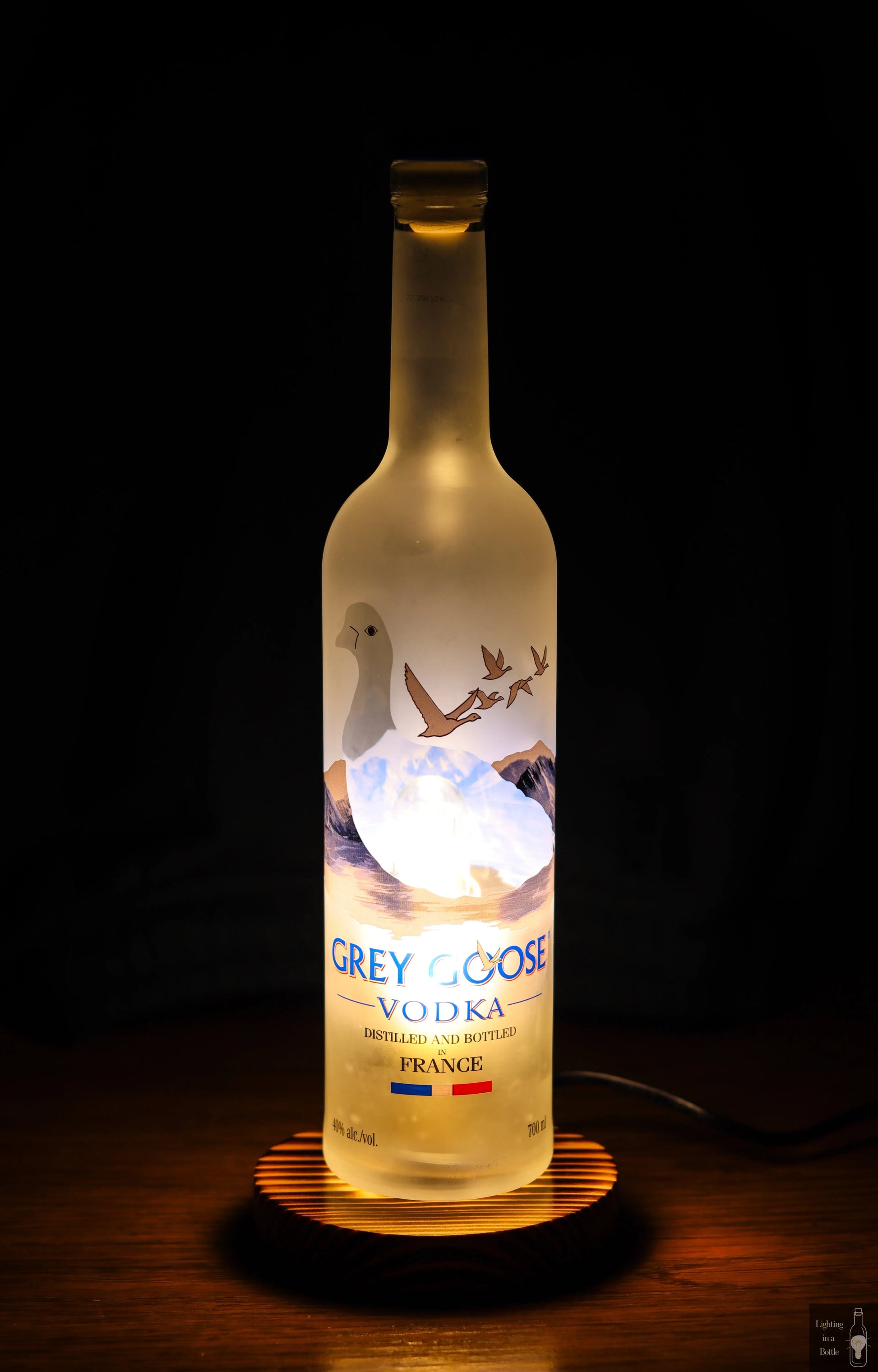 Grey goose lamp bespoke home bar lighting