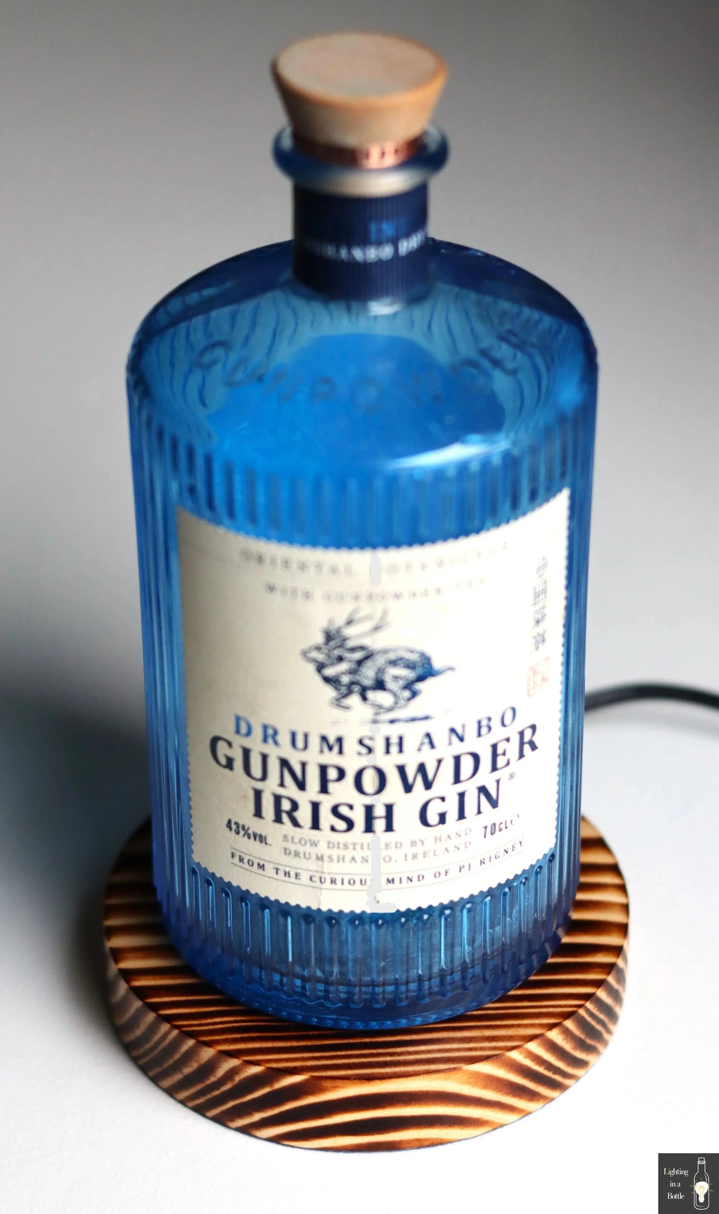 Drumshanbo gunpowder gin bottle lamp perfect gift for gin-lovers