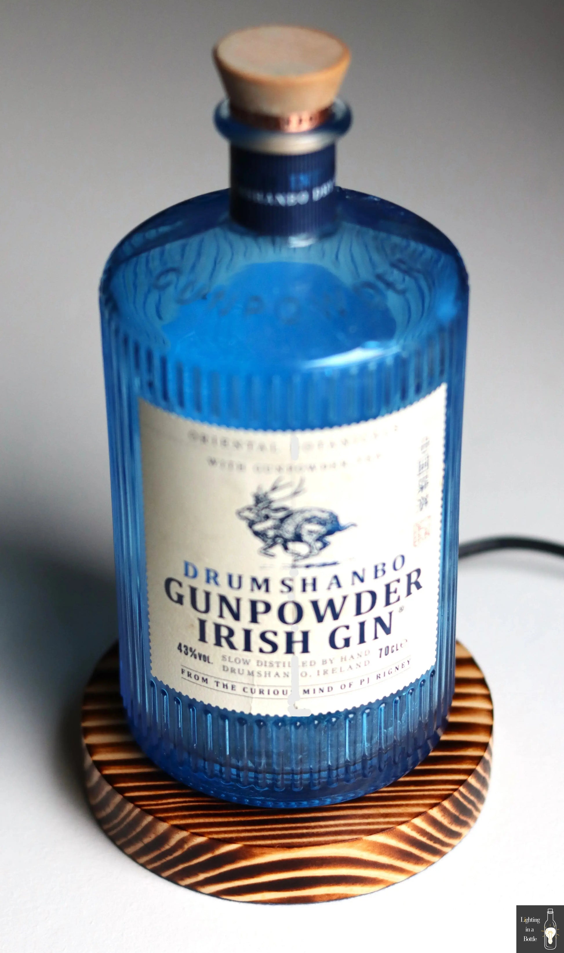 Drumshanbo gunpowder gin bottle lamp perfect gift for gin-lovers