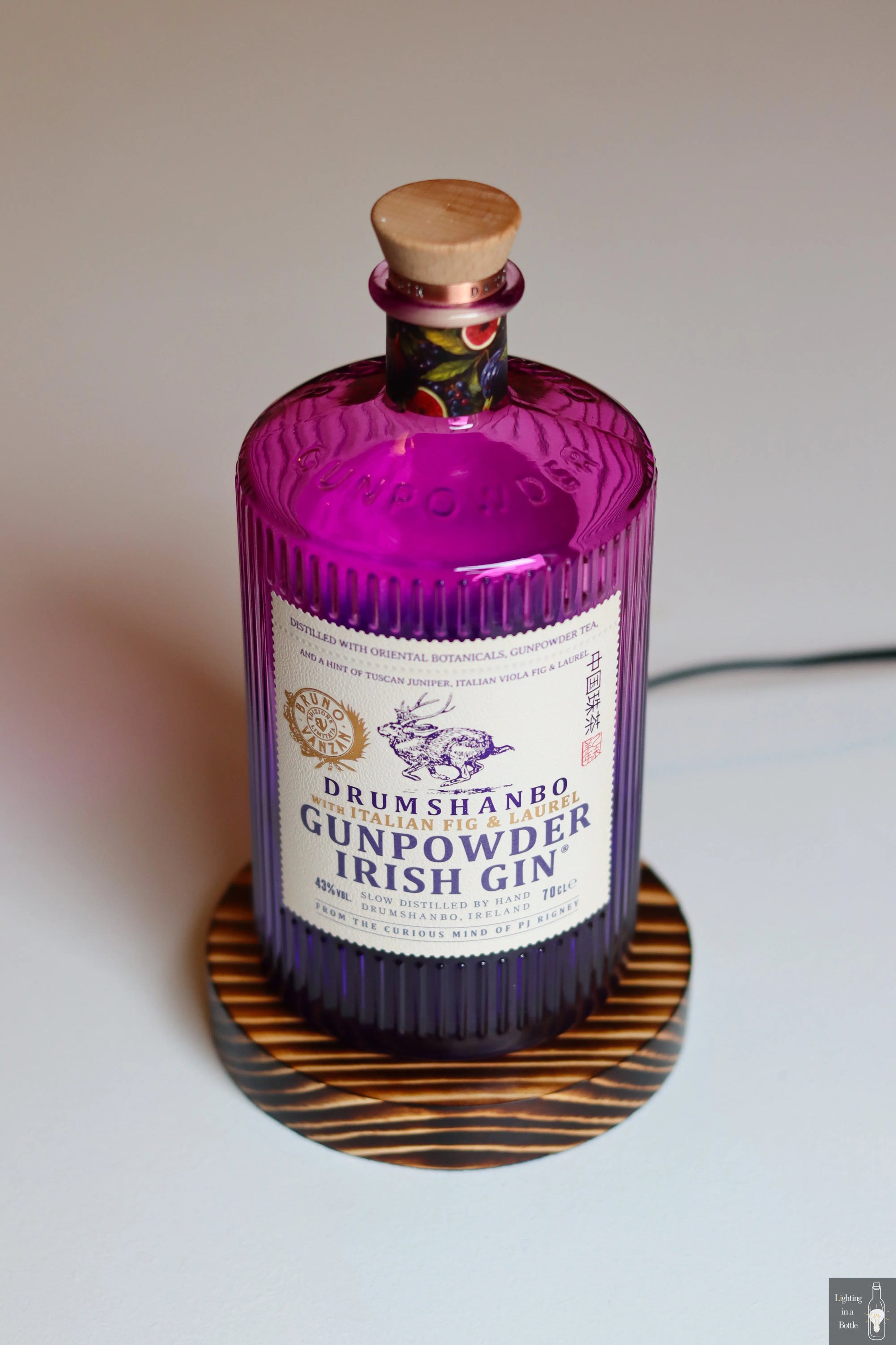 Bruno Vanzan Drumshanbo gunpowder gin bottle lamp perfect gift for gin-lovers
